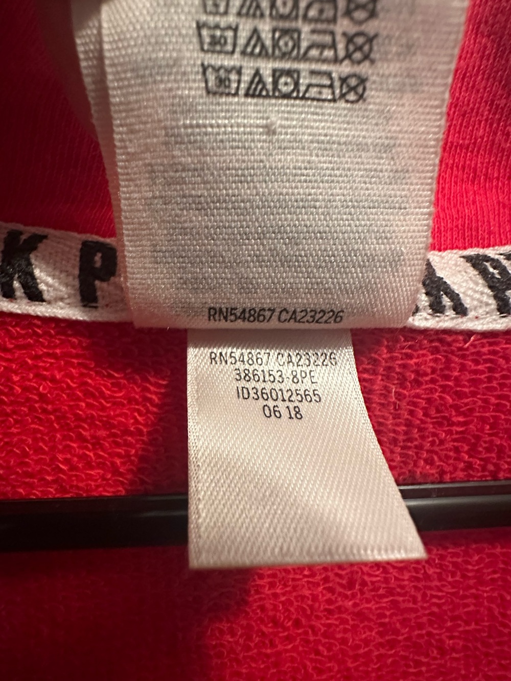 2018 Victoria's Secret PINK Red Half-Zip Pullover & Gray Leggings with Logo Tape - Picture 5 of 15